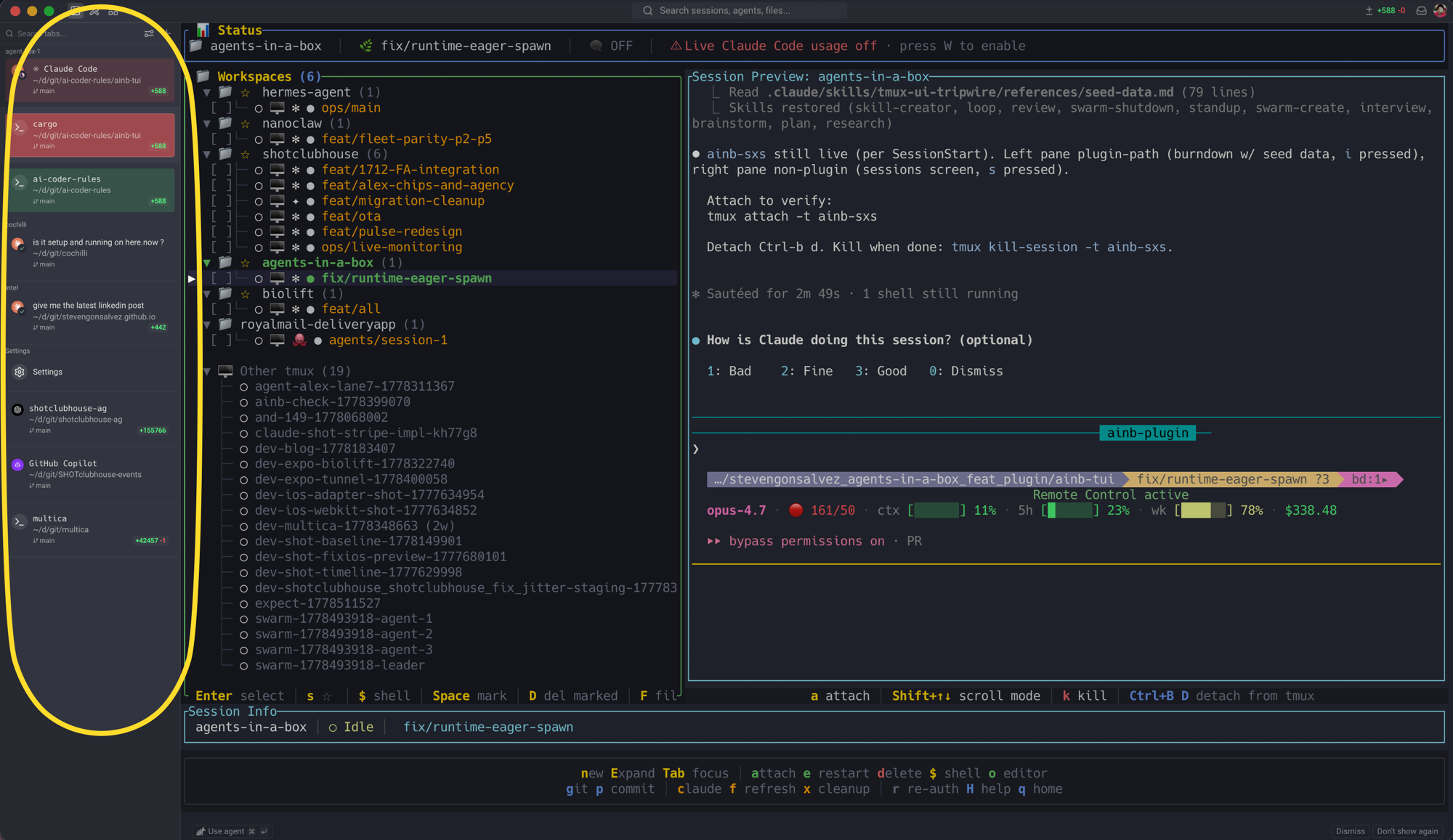 Detailed multi-line tab view